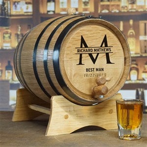 Groomsman Monogram Personalized Whiskey Barrel - 28370D