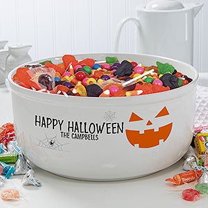 Jack-o'-Lantern Personalized Halloween Candy Bowl - 29890