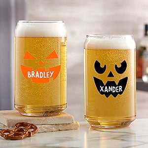 Jack-o'-Lantern Personalized 16oz. Beer Can Glass - 32124-B