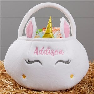 Unicorn Embroidered Plush Halloween Treat Bag - 36654