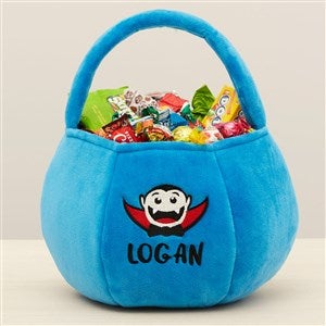 Vampire Embroidered Plush Halloween Treat Bag - Blue - 36766-BU