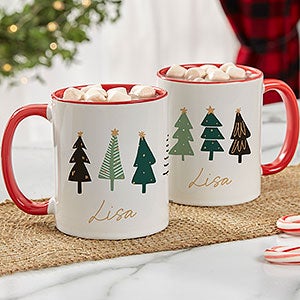 Christmas Aspen Personalized Coffee Mug 11 oz.- Red - 37067-R