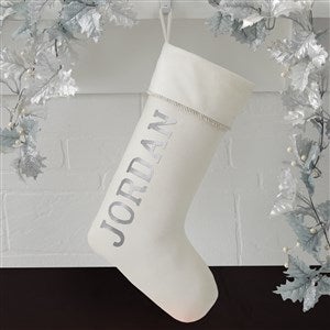 Glistening Name Personalized Ivory Stocking - 37561-W