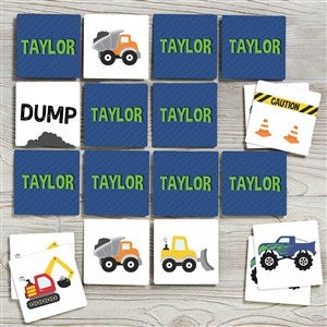 Construction & Monster Trucks Personalized Memory Game - 38443