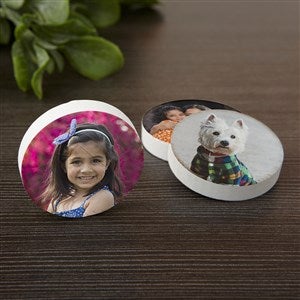 Personalized Photo Round Wood Magnet - 39496