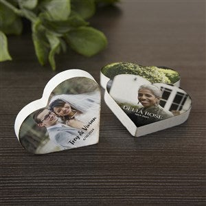 Photo, Name  Date Heart Wood Magnet for Family Tree - 39772