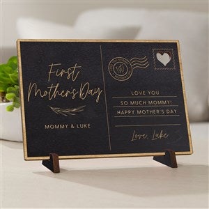 First Mother's Day Love Personalized Wood Postcard- Black Stain - 40006-BK