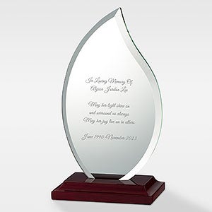 Memorial Engraved Glass Flame Keepsake - 41675