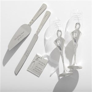 Engraved Infinity Wedding Flute and Cake Server Gift Set - 41685