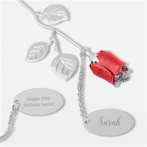 Engraved Birthday Keepsake Red Rose - 42052-Red