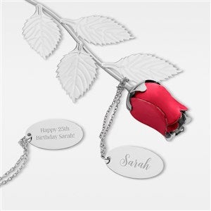 Engraved Birthday Keepsake Large Red Rose - 42052-RedL