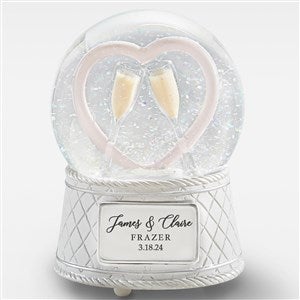 Engraved Wedding Musical  Light Up Snow Globe - 42102