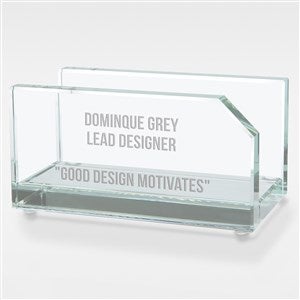 Engraved Recognition Message Glass Business Card Holder - 42158