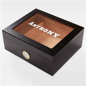 Engraved Black Birthday Cigar Humidor 50 Count - 42212