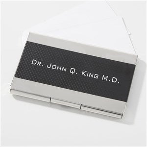 Engraved Black  Silver Business Card Case for Graduate - 42253