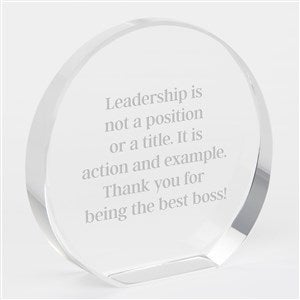 Engraved Inspirational Quote 4quot; Round Crystal Award - 42275