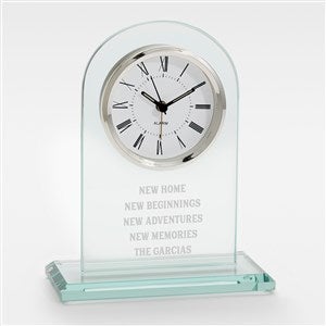 Engraved Family Message Glass Clock - 42283