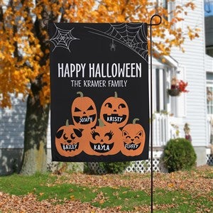 Jack-o'-Lantern Family Personalized Halloween Garden Flag - 42308