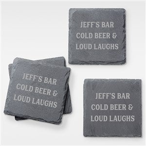 Engraved Message For Him Slate Coaster Set - 42325