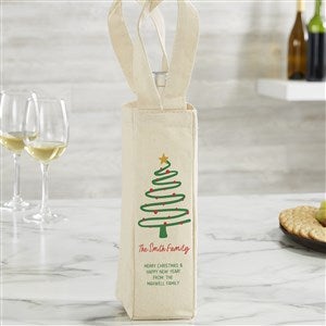 Abstract Christmas Tree Personalized Wine Tote Bag - 42423