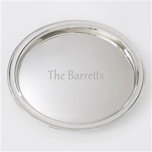 Engraved Round Silver Serving Tray - 42444