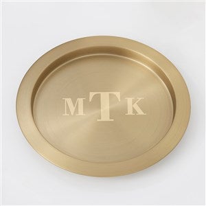 Engraved Round Gold Serving Tray - 42449