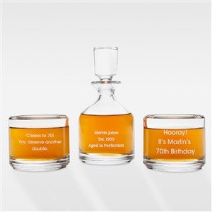 Etched Birthday Message Duet 8.5 oz. Stacking Decanter Set - 42527