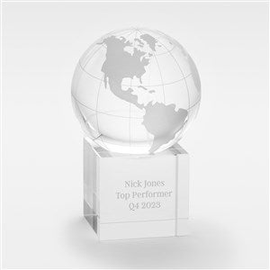 Engraved Glass World Globe Award - 42578