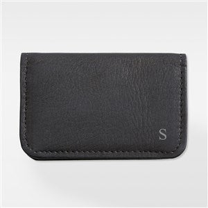 Personalized Graduation Black Leather Business Card Case - 42627