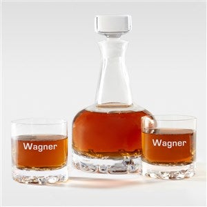 Engraved Engagement 3pc Orrefors Whiskey Decanter Set - 42723