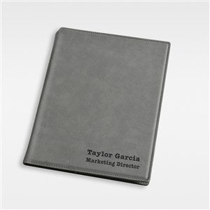 Engraved Office Junior Portfolio - Charcoal - 43255-C