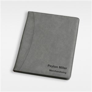 Engraved Office Full Pad Portfolio - Charcoal - 43259-C