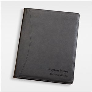 Engraved Office Full Pad Portfolio - Black - 43259-BB