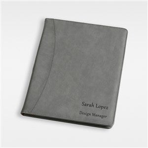 Engraved Full Pad Portfolio For Her-Charcoal - 43260-C