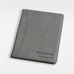 Engraved Full Pad Portfolio For Him - Charcoal - 43261-C