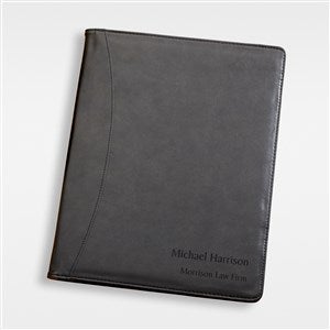 Engraved Full Pad Portfolio For Him - Black - 43261-BB