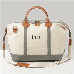 Grey Weekender Embroidered Canvas Duffel - 43278