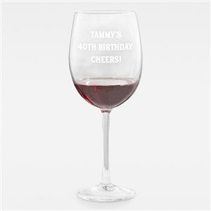 Birthday Personalized Message Red Wine Glass - 43286-R