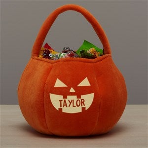 Jack-o-Lantern Personalized Halloween Pumpkin Treat Bags - Glow-In-The-Dark Orange - 43326-O