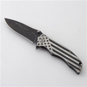 Engraved American Flag Pocket Knife - 43518