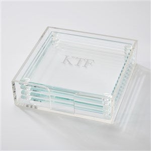 Engraved Monogram Glass Coaster Set - 43651