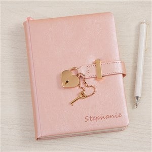 Pink Heart Lock  Key Personalized Writing Journal - 43864