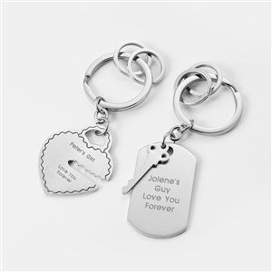 Engraved Key To My Heart Keychain Set - 43894