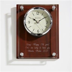 Engraved Bulova Milestone Wall Clock Award - 44569