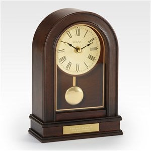 Engraved Bulova Hardwick Arch Clock - 44582