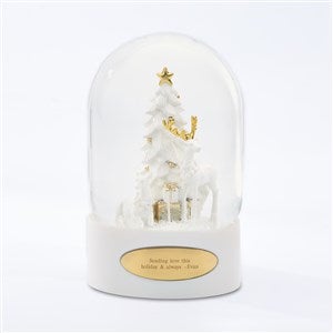 Engraved White and Golden Deer Snow Globe - 45508