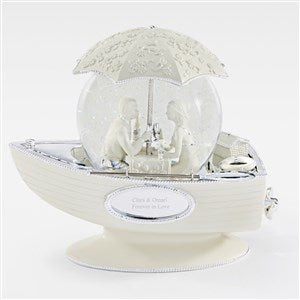 Engraved Together Forever Love Boat Snow Globe - 45908