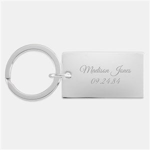 Engraved Nickel Rectangle Keychain - 45915