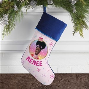 Merry  Bright Barbie Personalized Christmas Stockings - Blue - 46010-BL