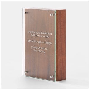 Engraved Wood  Glass Recognition Award - 46068